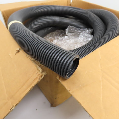 Syndevco Black 2" ID x 30' Long Corrugated Protective Tubing W/ 10 Wear Bands