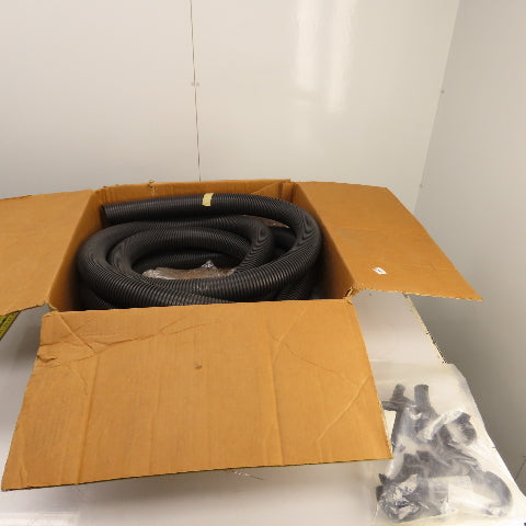 Syndevco Black 2" ID x 30' Long Corrugated Protective Tubing W/ 10 Wear Bands