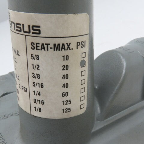 Sensus 143-80 Series 1-1/4" NPT Gas Regulator Orifice 922 Green Spring 20PSI