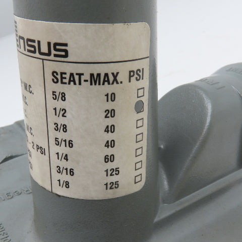 Sensus 143-80 Series 1-1/4" NPT Gas Regulator Orifice 922 Green Spring 20PSI