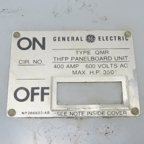General Electric THFP365 400A Fusible Disconnect Panel Switch 600VAC 250VDC