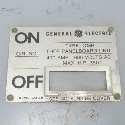 General Electric THFP365 400A Fusible Disconnect Panel Switch 600VAC 250VDC