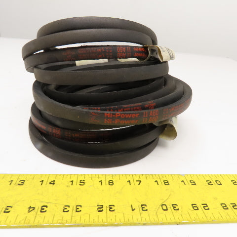 Gates A60 Hi-Power A Section V-Belt 62" Lot Of 4