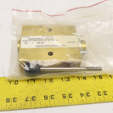 Electro-Matic Products EMAD400D6 Quarter Turn Valve 3/4" NPT Brass NIB