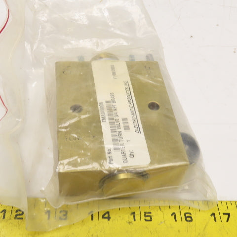 Electro-Matic Products EMAD400D6 Quarter Turn Valve 3/4" NPT Brass NIB