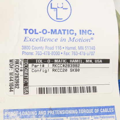 Tol-O-Matic RKCC#283982 RKCC20 Rodless Cylinder Cable SK80