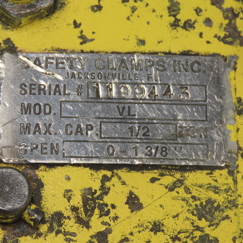 Safety Clamps Inc. VL 1/2 Ton Lifting Clamp 0 - 1-3/8" Open