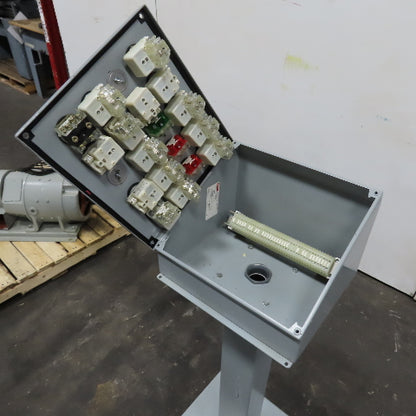 Hoffman E20PBA Pedestal Mounted Operator Station 20-Hole Pushbutton Enclosure