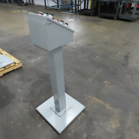 Hoffman E12SPBA Pedestal Mounted Operator Station 12-Hole Pushbutton Enclosure