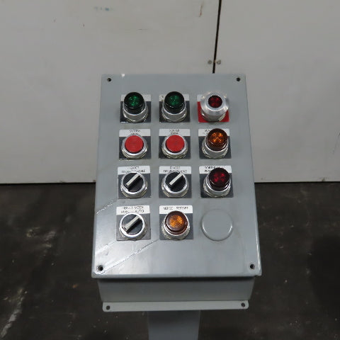 Hoffman E12SPBA Pedestal Mounted Operator Station 12-Hole Pushbutton Enclosure