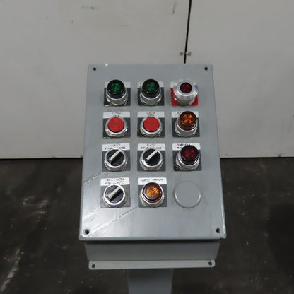 Hoffman E12SPBA Pedestal Mounted Operator Station 12-Hole Pushbutton Enclosure