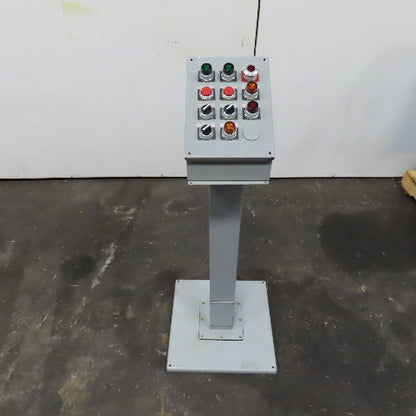 Hoffman E12SPBA Pedestal Mounted Operator Station 12-Hole Pushbutton Enclosure