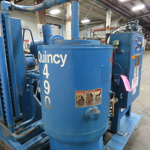 Quincy 490 100HP Rotary Screw Air Compressor 230/460V 3PH 125PSI 22.2K Hr Tested
