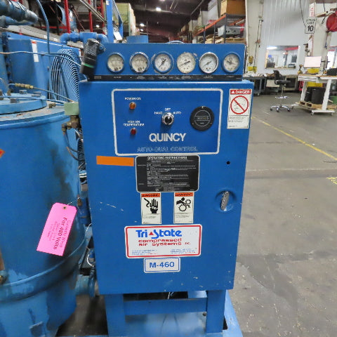 Quincy 490 100HP Rotary Screw Air Compressor 230/460V 3PH 125PSI 22.2K Hr Tested