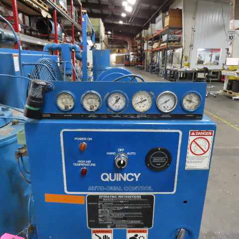 Quincy 490 100HP Rotary Screw Air Compressor 230/460V 3PH 125PSI 22.2K Hr Tested