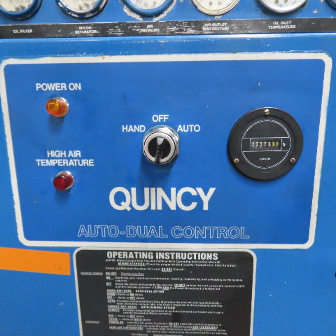 Quincy 490 100HP Rotary Screw Air Compressor 230/460V 3PH 125PSI 22.2K Hr Tested