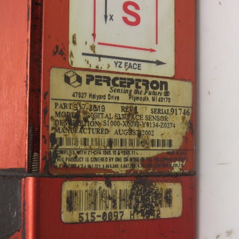 Perceptron 917-3019 Digital Surface Sensor W/ 515-0095 Tri-lite LED Flood