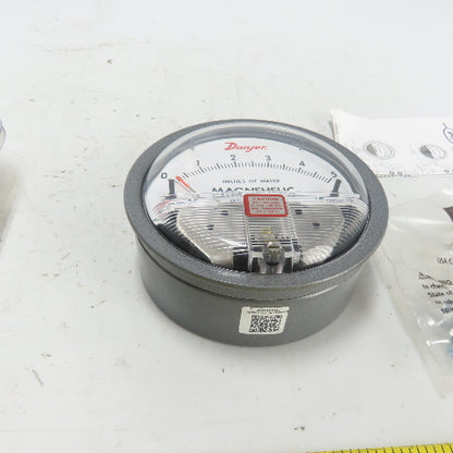 Dwyer W01AH KS 0-5 Inches Of Water Magnehelic Pressure Guage