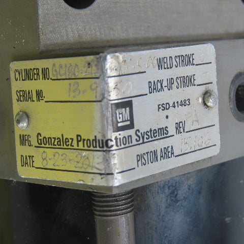 Gonzalez GC180-212-XM-5.00 2-Stage Pneumatic Air Cylinder 3" Bore 3" Stroke