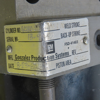 Gonzalez GC180-212-XM-5.00 2-Stage Pneumatic Air Cylinder 3" Bore 3" Stroke