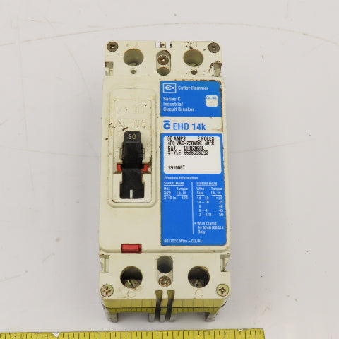 Cutler Hammer EHD 14K 60A 2-Pole Circuit Breaker 480V