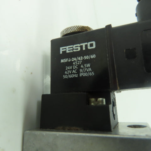 Festo MFH-5-1/4-B Pneumatic Solenoid Valve 2-10Bar 28-145PSI 24VDC Coil