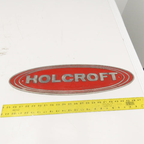 Holcroft Cast Aluminum Name Emblem Legend Logo Plate 23-1/4" x 6-1/4"