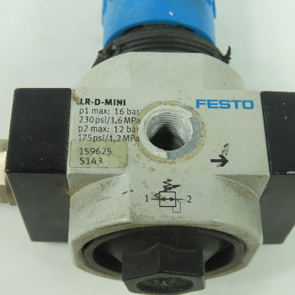 Festo LR-D-MINI Pneumatic Pressure Regulator 16Bar 230PSI