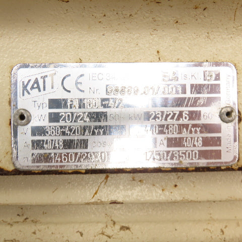 Katt FN 180L-4/2 23/27.6kW AC Electric Motor 1750/3500RPM 440-480V 3PH 180L Fr