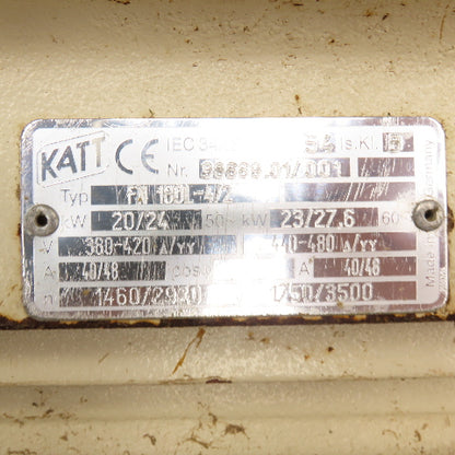 Katt FN 180L-4/2 23/27.6kW AC Electric Motor 1750/3500RPM 440-480V 3PH 180L Fr