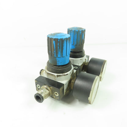 Festo LRB-D-7-MINI Dual Pneumatic Pressure Regulator 16Bar 0-60PSI Guage
