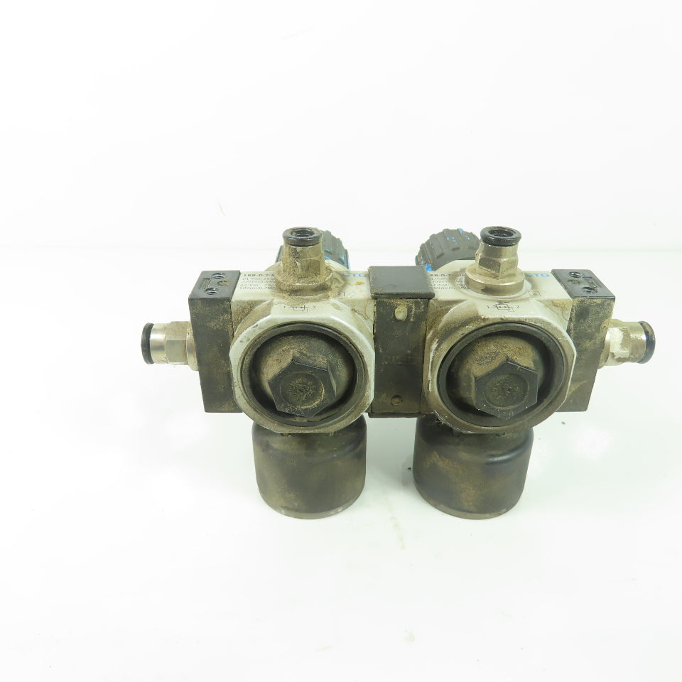 Festo LRB-D-7-MINI Dual Pneumatic Pressure Regulator 16Bar 0-60PSI Guage