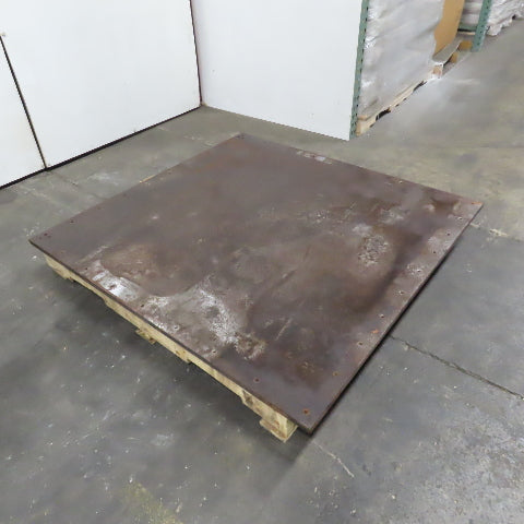 49.5" x 48" x 7/8" Thick Blanchard Ground Solid Steel Plate Fixture (Rust)