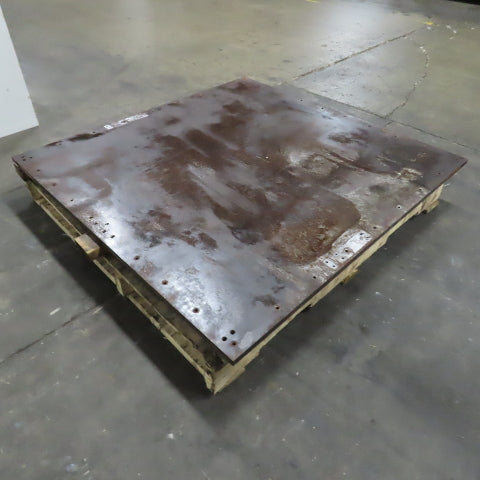 49.5" x 48" x 7/8" Thick Blanchard Ground Solid Steel Plate Fixture (Rust)