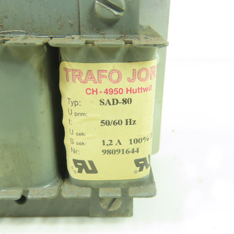 Trafo Jordi SAD-80 CH-4950 Huttwil Transformer 1.2A 50/60Hz