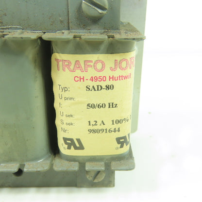 Trafo Jordi SAD-80 CH-4950 Huttwil Transformer 1.2A 50/60Hz
