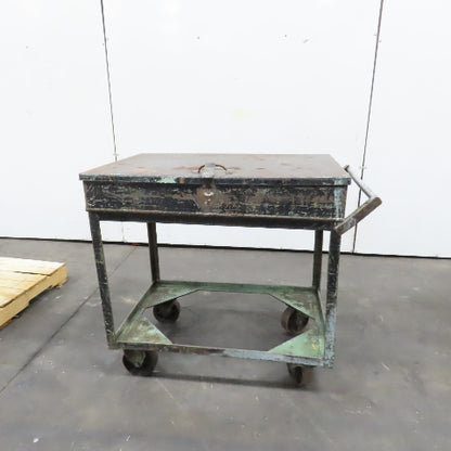 36" x 24" Steel Industrial Service Stock Parts Work Rolling Utility Cart W/Lid