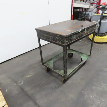 36" x 24" Steel Industrial Service Stock Parts Work Rolling Utility Cart W/Lid