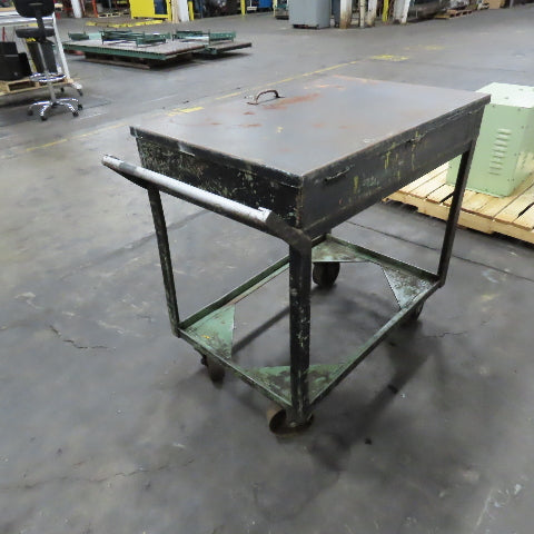 36" x 24" Steel Industrial Service Stock Parts Work Rolling Utility Cart W/Lid
