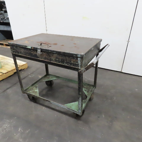 36" x 24" Steel Industrial Service Stock Parts Work Rolling Utility Cart W/Lid
