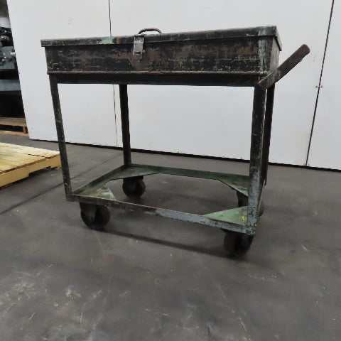 36" x 24" Steel Industrial Service Stock Parts Work Rolling Utility Cart W/Lid