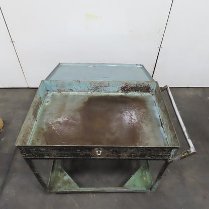 36" x 24" Steel Industrial Service Stock Parts Work Rolling Utility Cart W/Lid