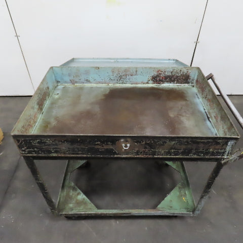 36" x 24" Steel Industrial Service Stock Parts Work Rolling Utility Cart W/Lid