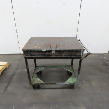 36" x 24" Steel Industrial Service Stock Parts Work Rolling Utility Cart W/Lid