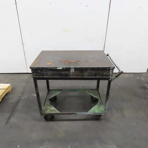 36" x 24" Steel Industrial Service Stock Parts Work Rolling Utility Cart W/Lid
