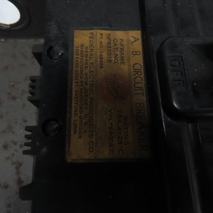 Federal Noark WCBF 1536 15A 3-Pole Plug-In Circuit Breaker Bus Plug Switch