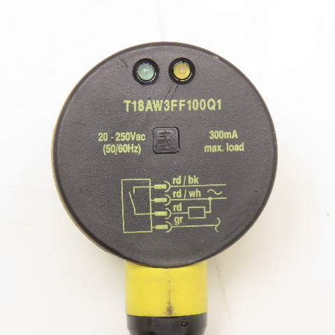 Banner T18AW3FF100Q1 20-250VAC Proximity Switch