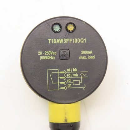 Banner T18AW3FF100Q1 20-250VAC Proximity Switch