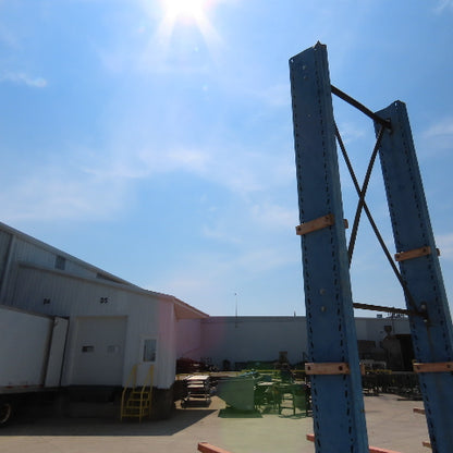 14' Tall Single Sided 2-Post Cantilever Rack 51" W x 48" Deep 3-Tier