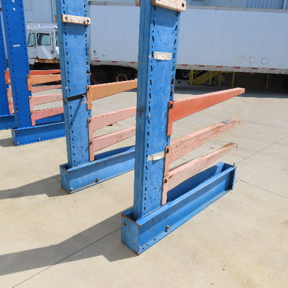 14' Tall Single Sided 2-Post Cantilever Rack 51" W x 48" Deep 3-Tier